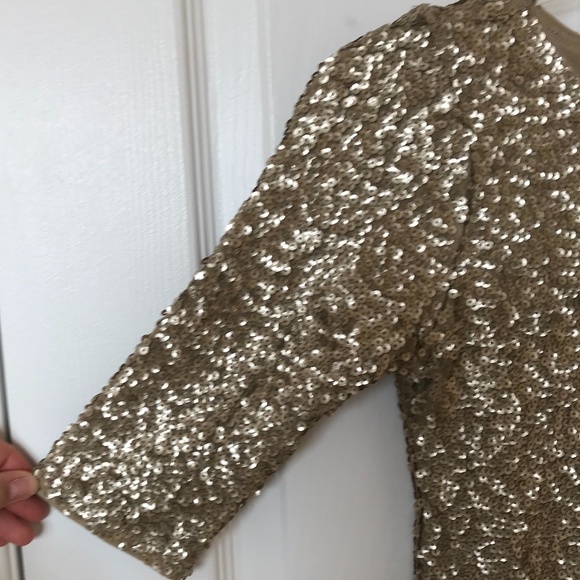 ABERCROMBIE & FITCH Gold Sequin Bodycon Dress XS - Picture 3 of 8